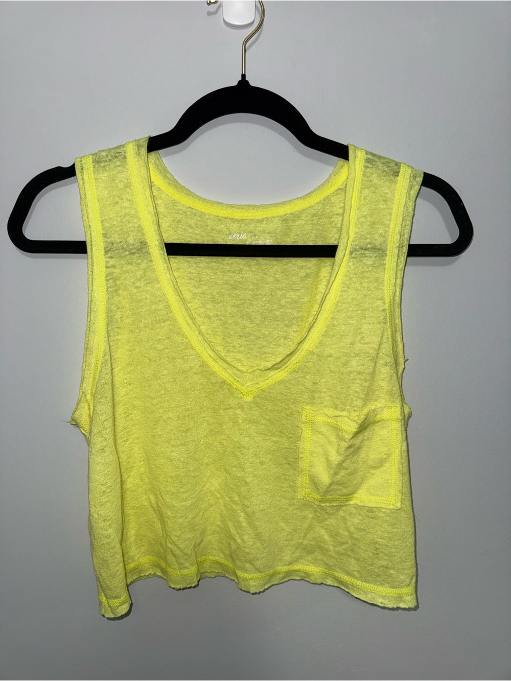 Aerie Neon Yellow Crop Tank